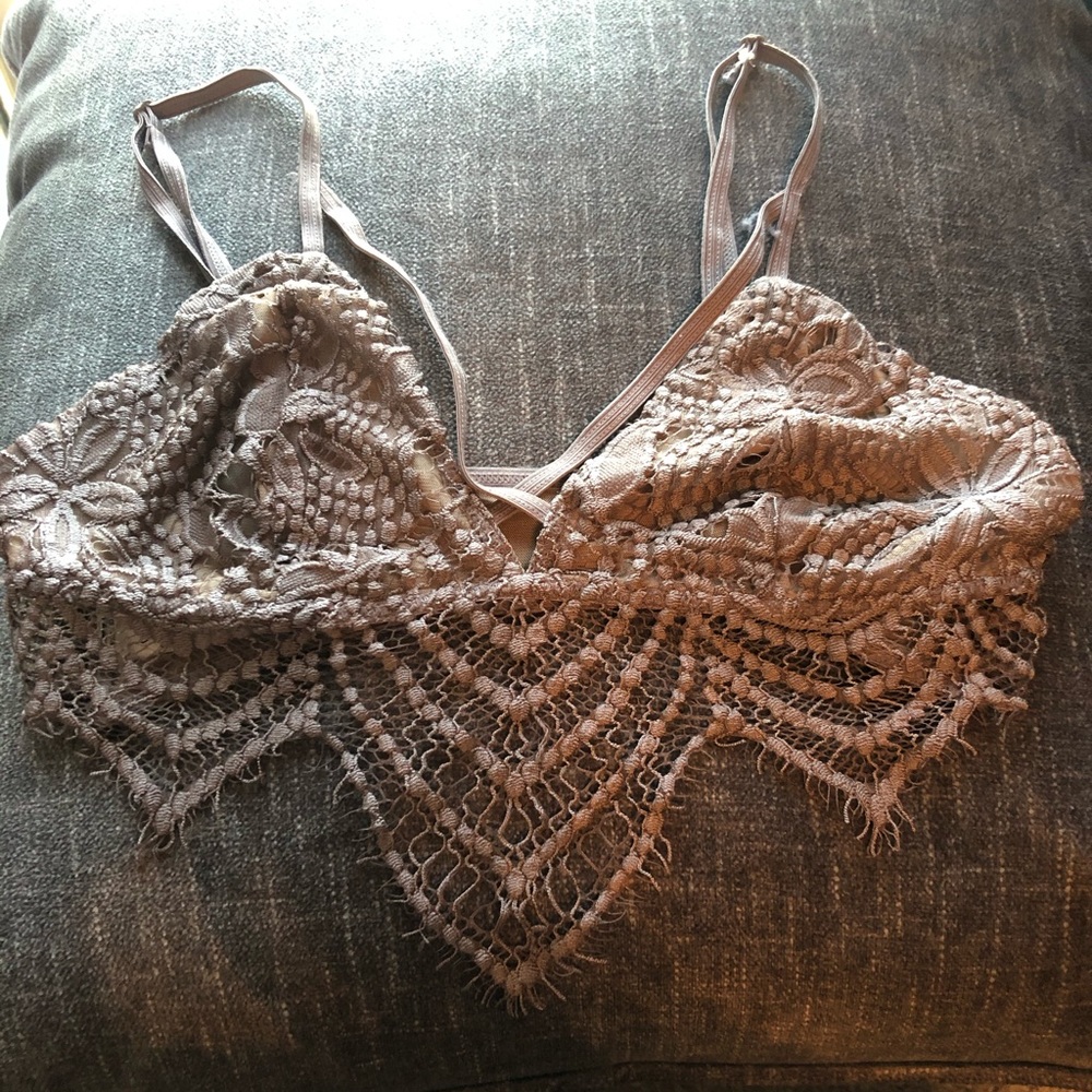 Express tan lace bralette size Small